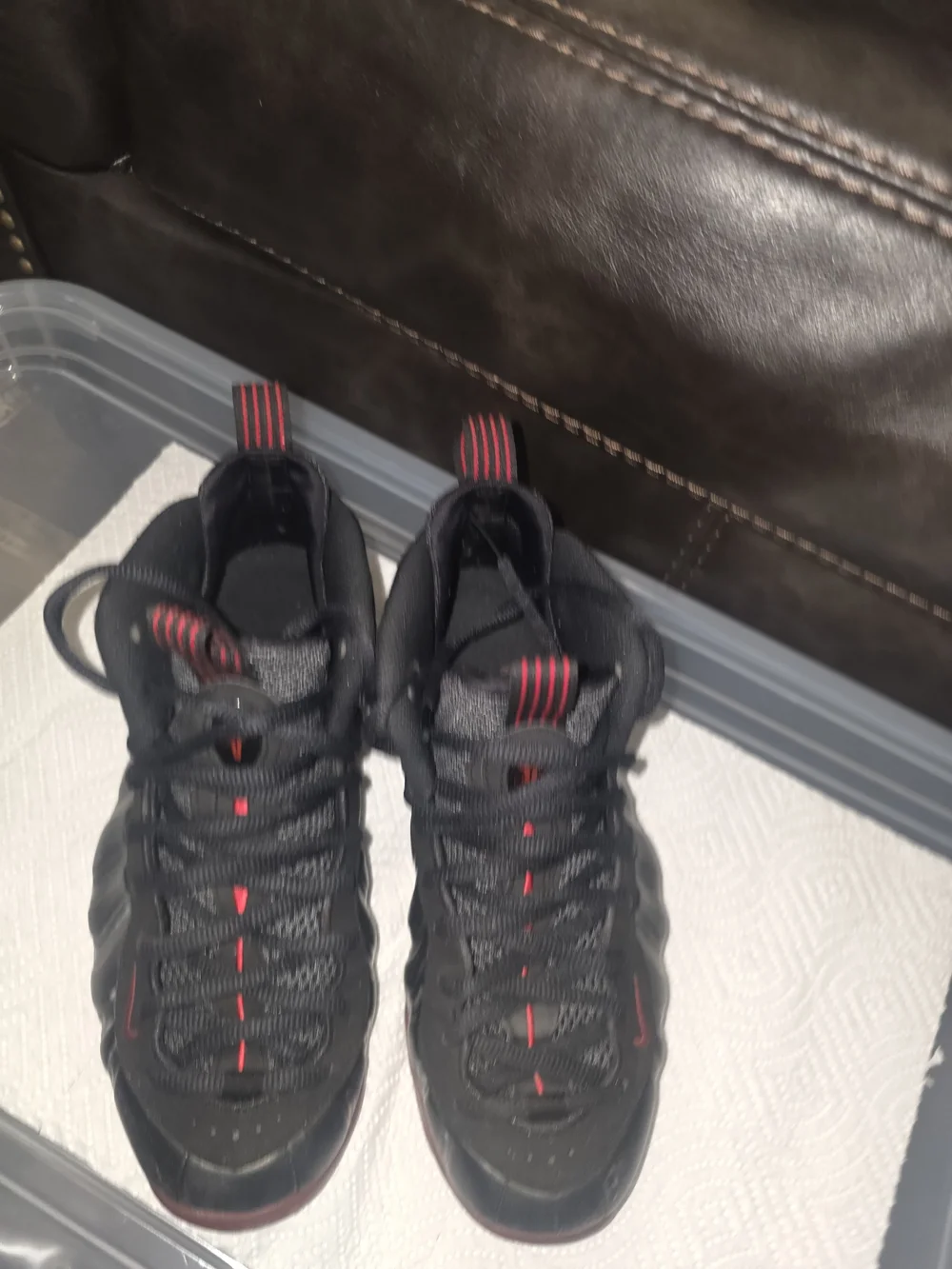 Nike Foamposite Men’s Black and Maroon Sneaker Shoes
